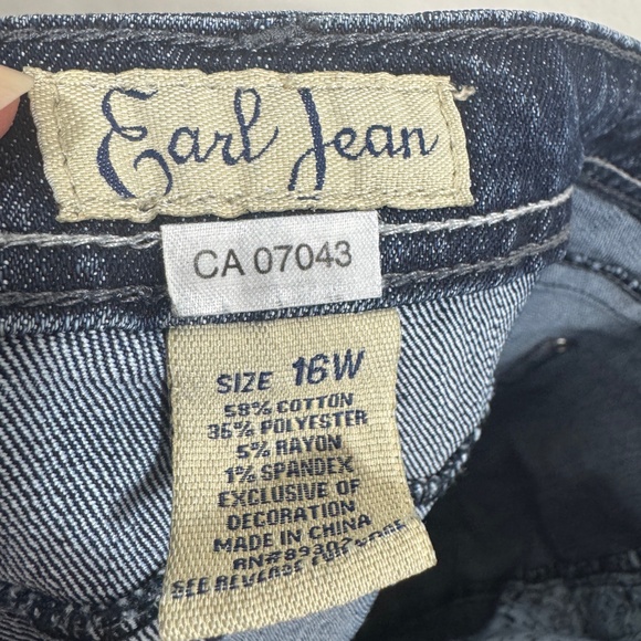 Earl Jeans Shorts Womens Size 16W Blue Denim Summer Vacation Mid Thigh - Picture 10 of 10